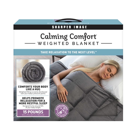 Sharper Image Calming Comfort Weighted Blanket 15lb 50"W x 75"L - Picture 1 of 1